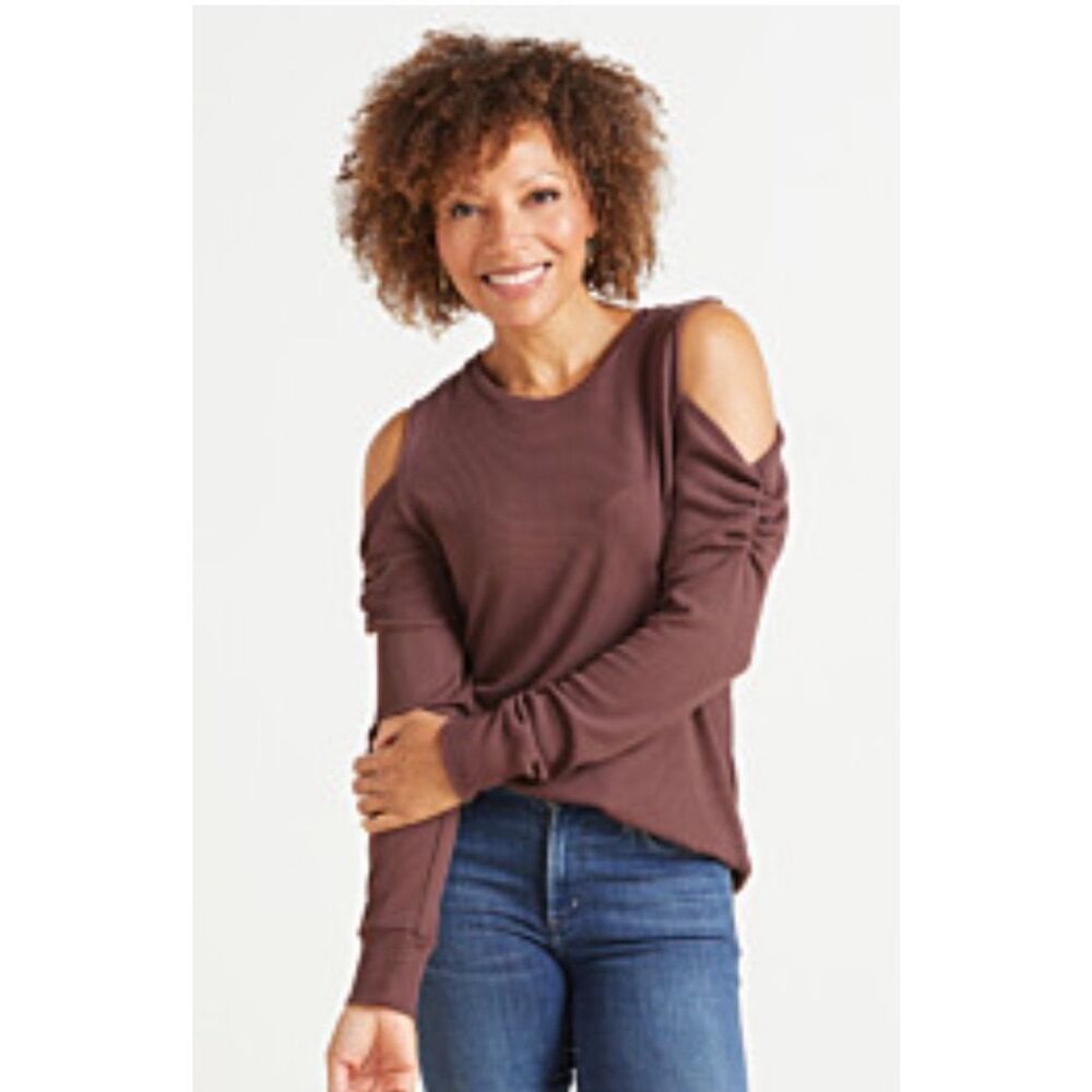 Evereve LNA Isla Thermal Top Mahogany Size Small NWT